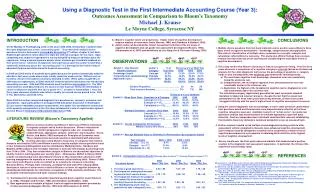 Using a Diagnostic Test in the First Intermediate Accounting Course (Year 3): Outcomes Assessment in Comparison to