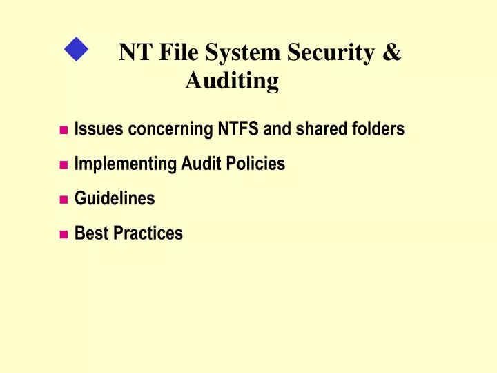 nt file system security auditing