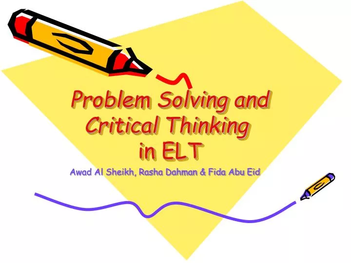 problem solving and critical thinking in elt
