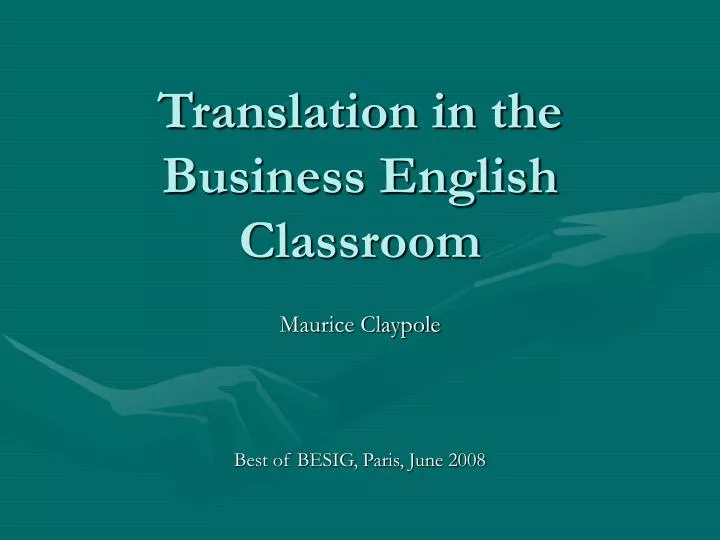 translation in the business english classroom