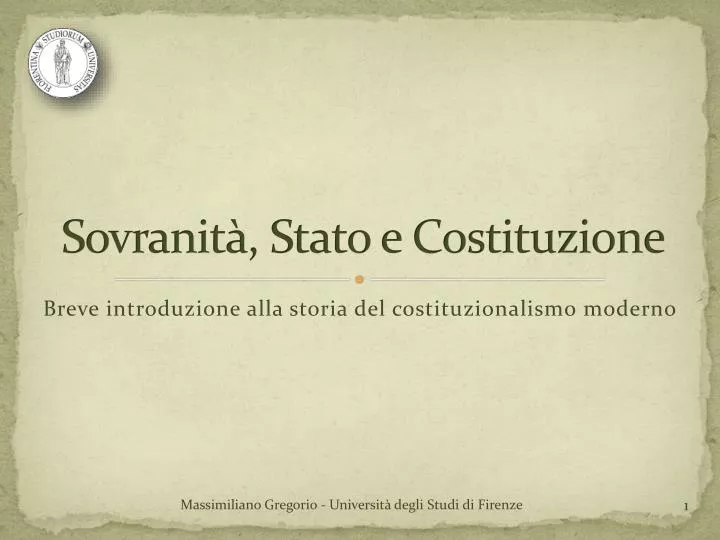 sovranit stato e costituzione