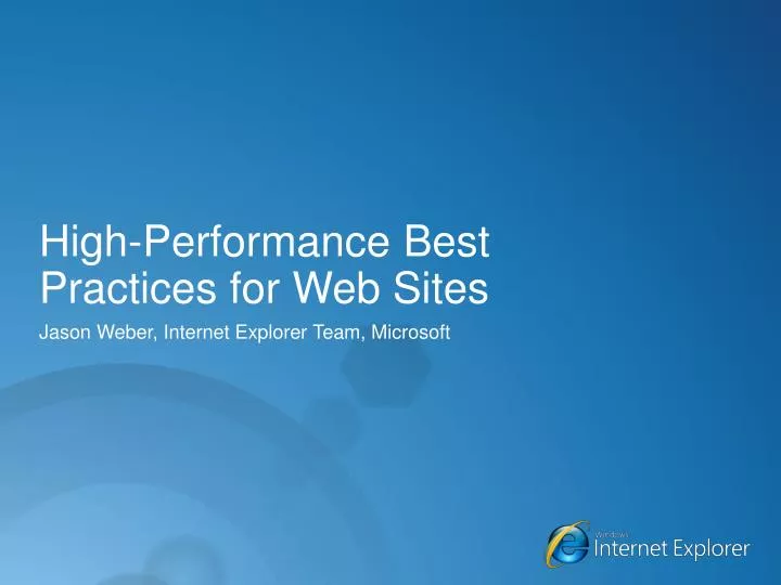 high performance best practices for web sites