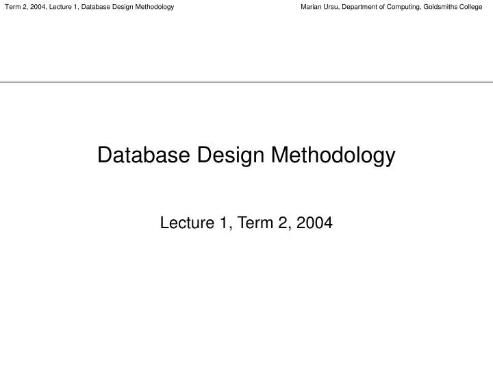 database design methodology