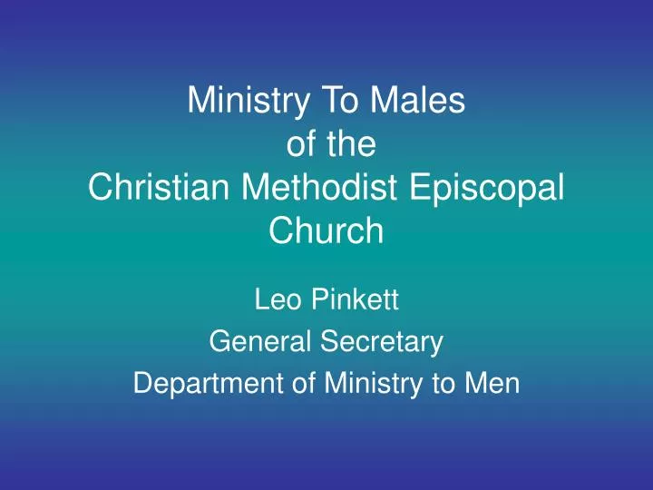 ministry to males of the christian methodist episcopal church