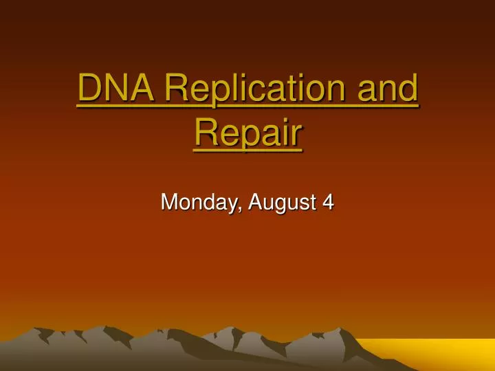 dna replication and repair