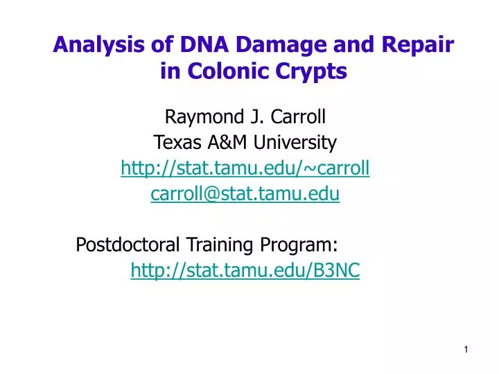 analysis of dna damage and repair in colonic crypts