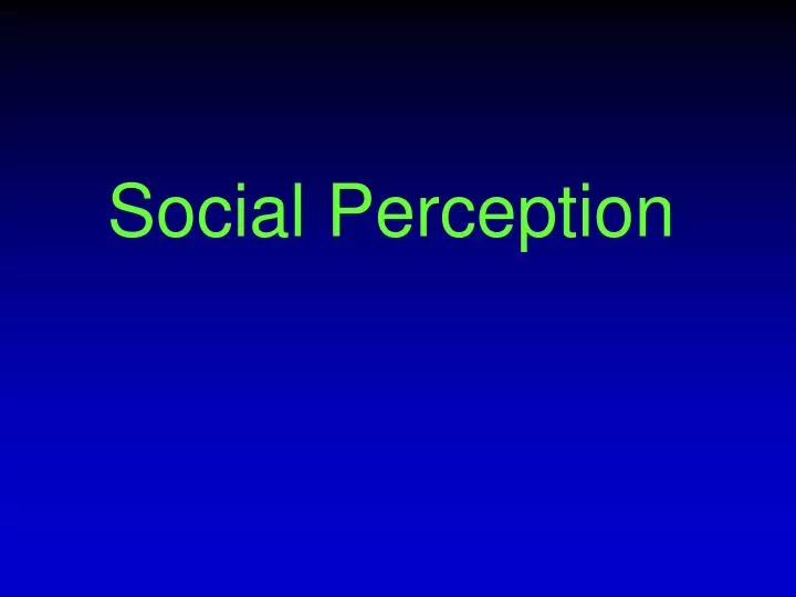 social perception