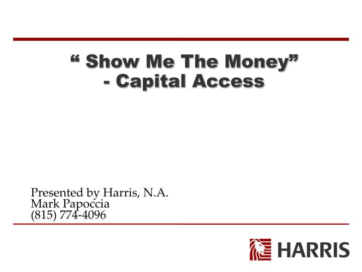 show me the money capital access