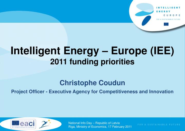 intelligent energy europe iee 2011 funding priorities