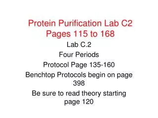 Protein Purification Lab C2 Pages 115 to 168