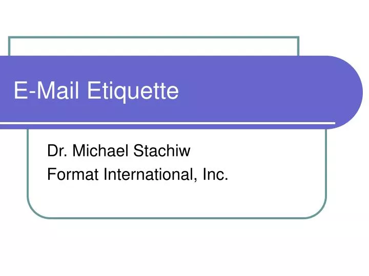 e mail etiquette