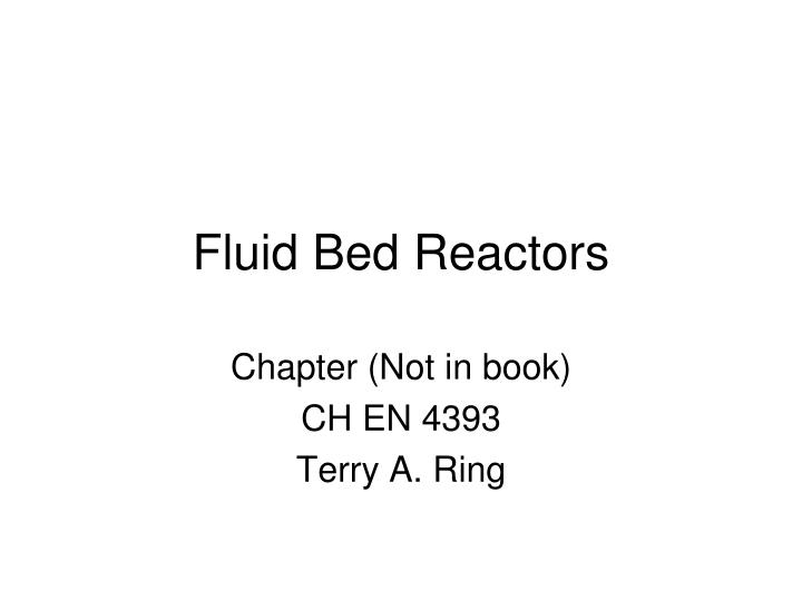 fluid bed reactors