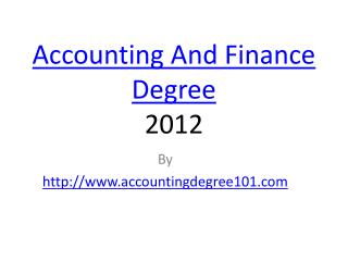 Accounting Vs Finance Degree