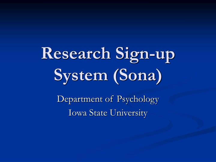 research sign up system sona