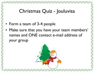 Christmas Quiz - Jouluvisa