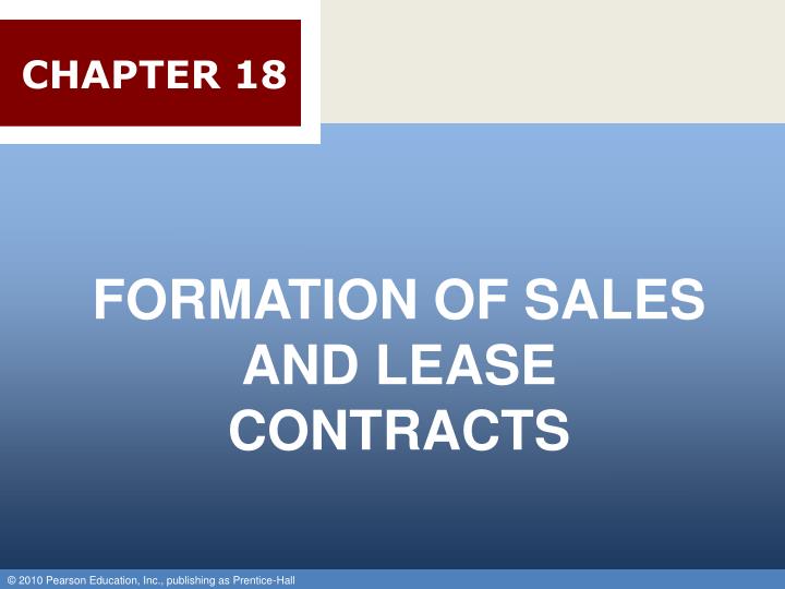 chapter 18 formation of sales and lease contracts