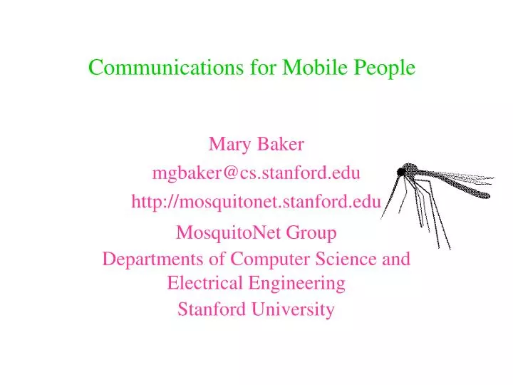 communications for mobile people