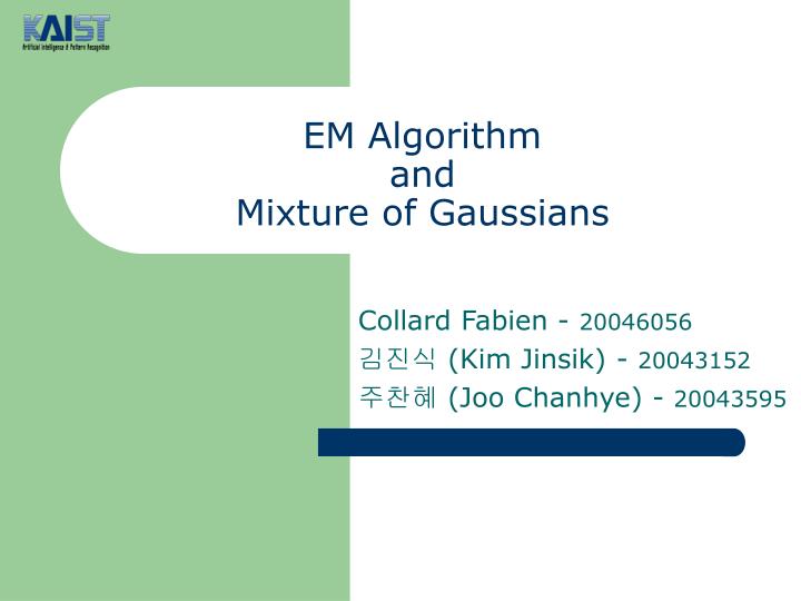 em algorithm and mixture of gaussians