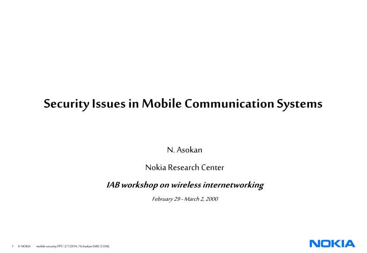 security issues in mobile communication systems