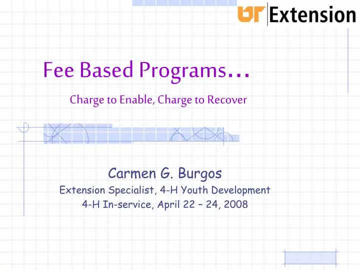 fee based programs charge to enable charge to recover