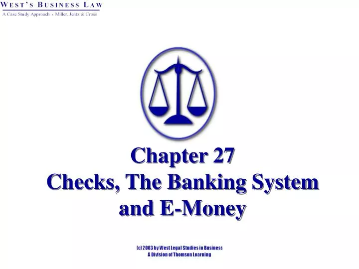 chapter 27 checks the banking system and e money