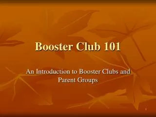 Booster Club 101