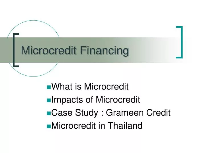 microcredit financing