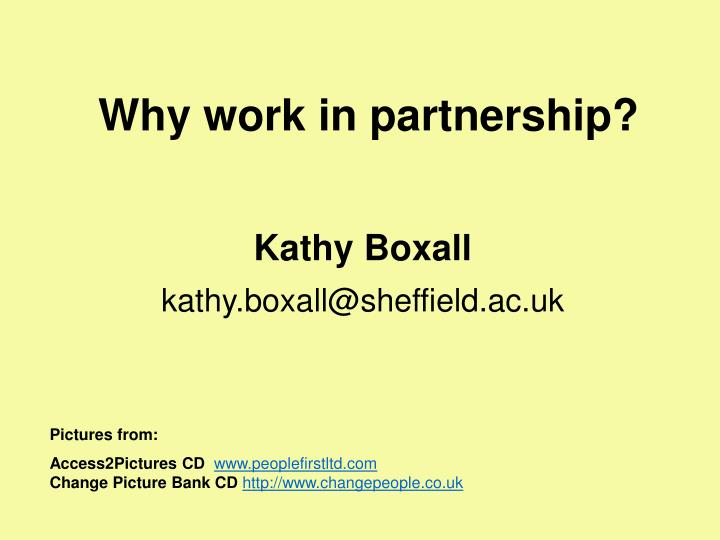 why work in partnership