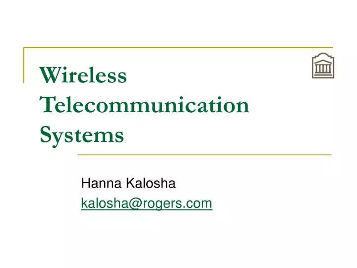 wireless telecommunication systems