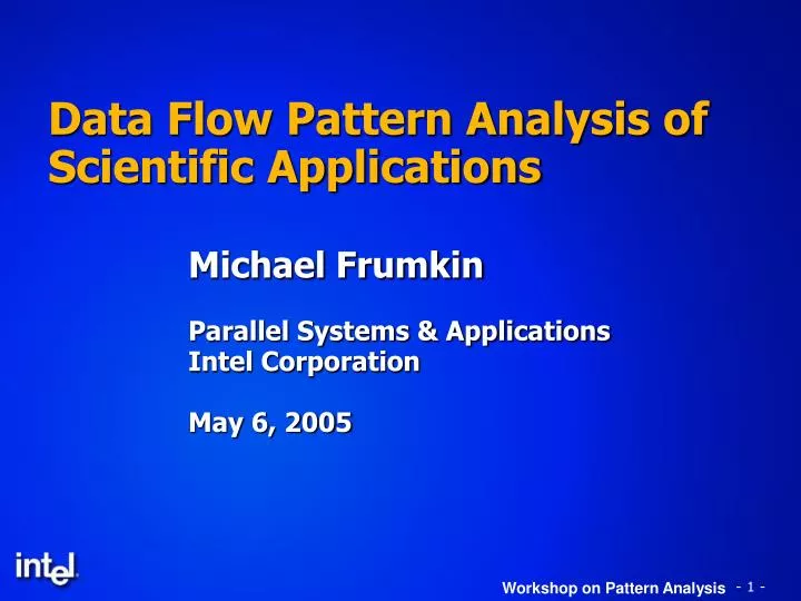 data flow pattern analysis of scientific applications