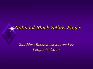 National Black Yellow Pages