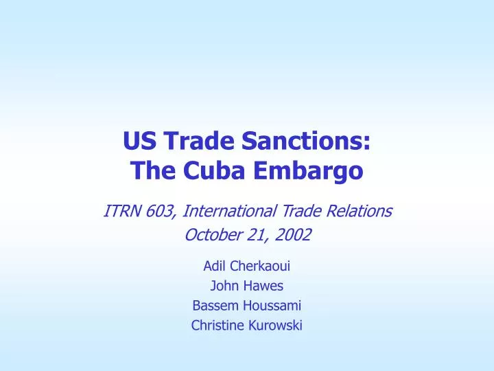 us trade sanctions the cuba embargo