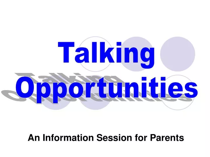 an information session for parents