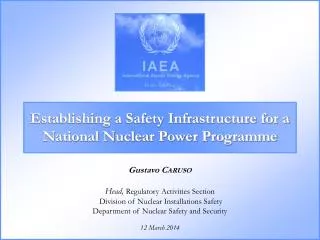 Establishing a Safety Infrastructure for a National Nuclear Power Programme