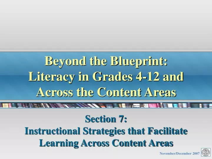 beyond the blueprint literacy in grades 4 12 and across the content areas