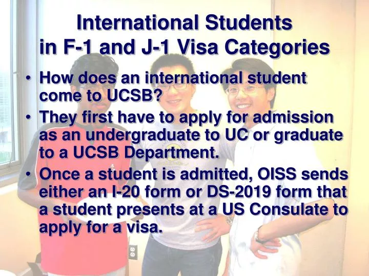 international students in f 1 and j 1 visa categories