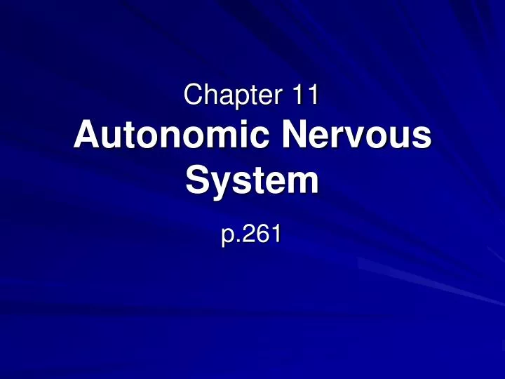chapter 11 autonomic nervous system