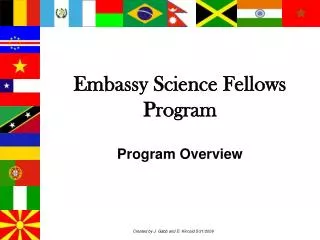 Embassy Science Fellows Program Program Overview