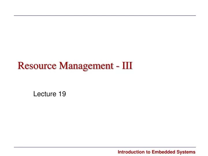 resource management iii