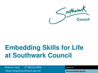 Embedding Skills for Life at Southwark Council