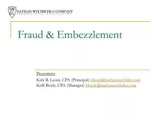 Fraud &amp; Embezzlement