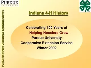 Indiana 4-H History