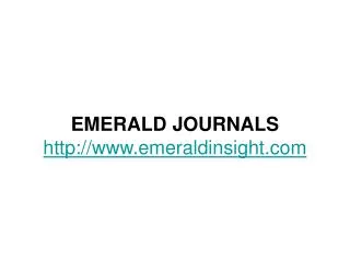 EMERALD JOURNALS emeraldinsight