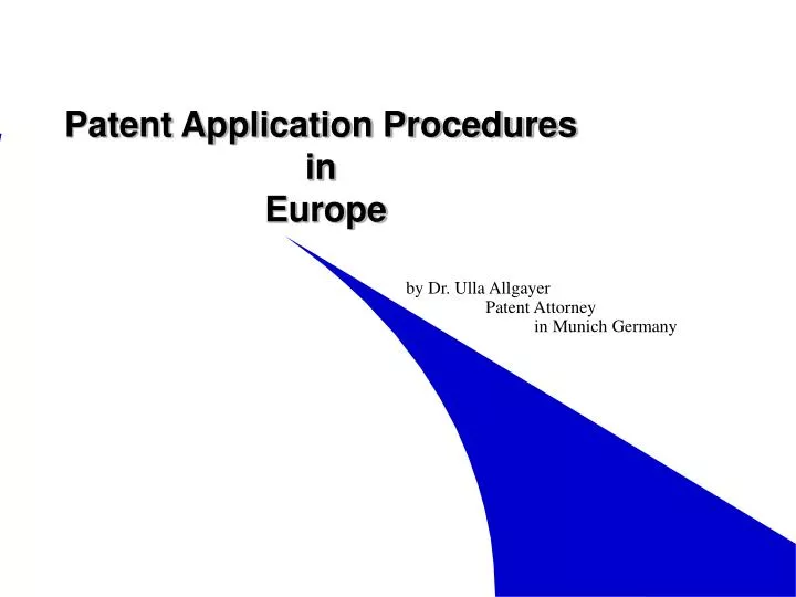 patent application procedures in europe