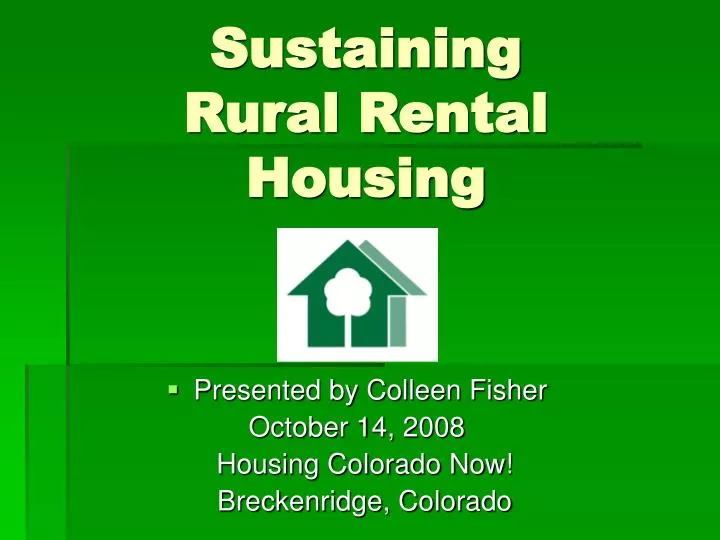 sustaining rural rental housing