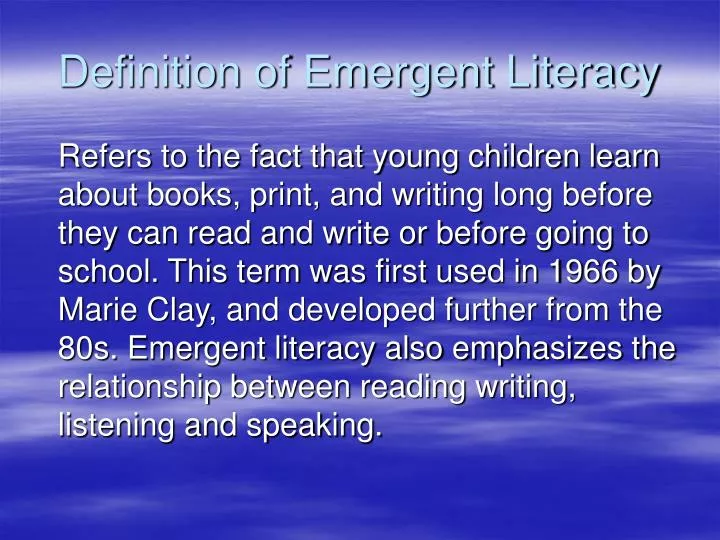 definition of emergent literacy