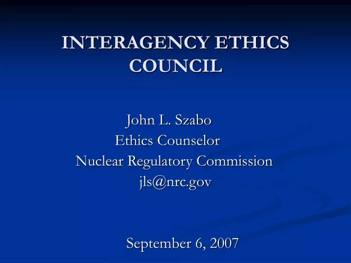 interagency ethics council