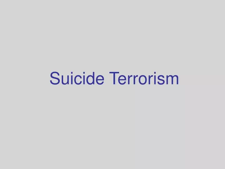 suicide terrorism