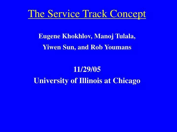 the service track concept