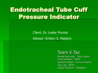 Endotracheal Tube Cuff Pressure Indicator